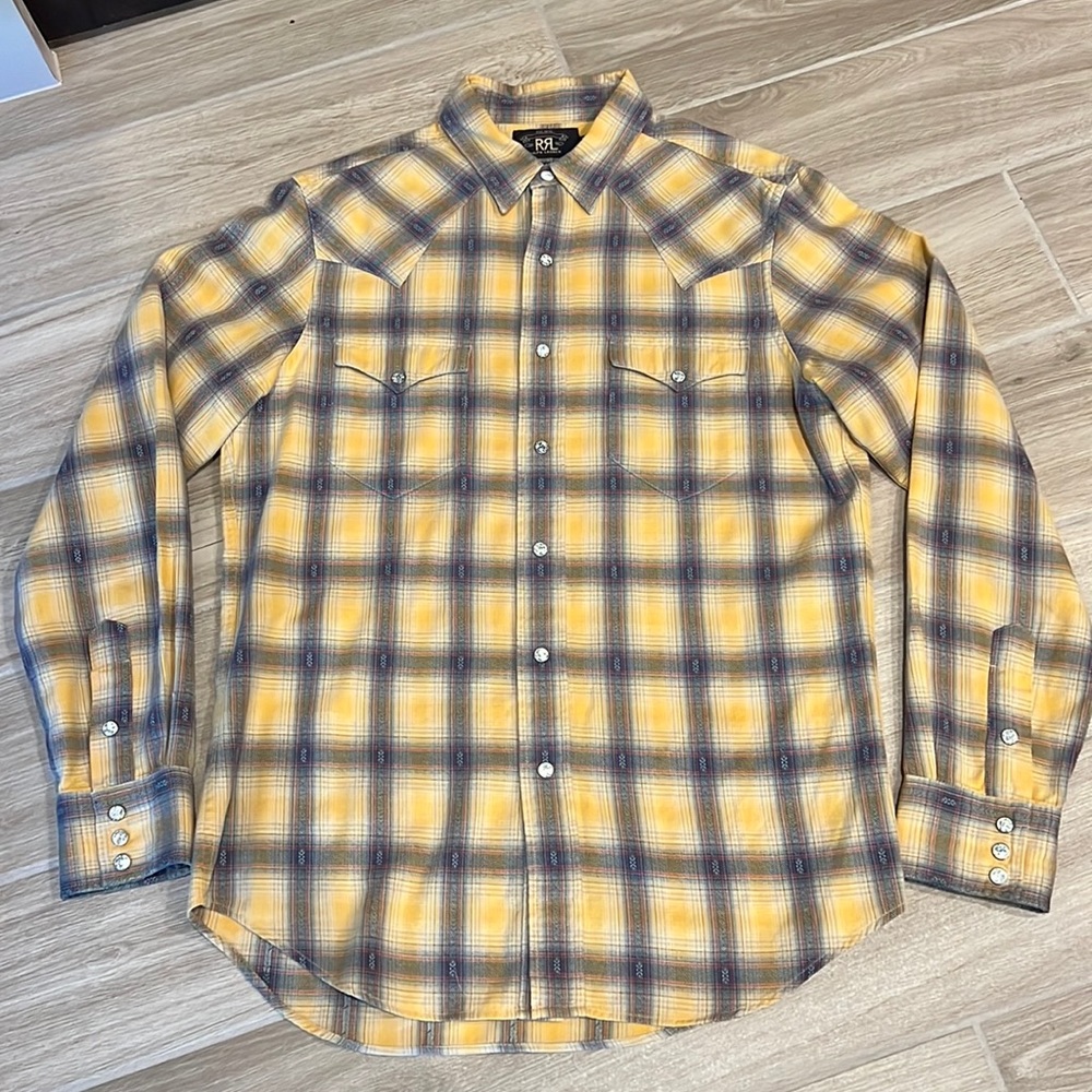 RRL Ralph Lauren Western shirt size M pearl snap buttons cowboy
